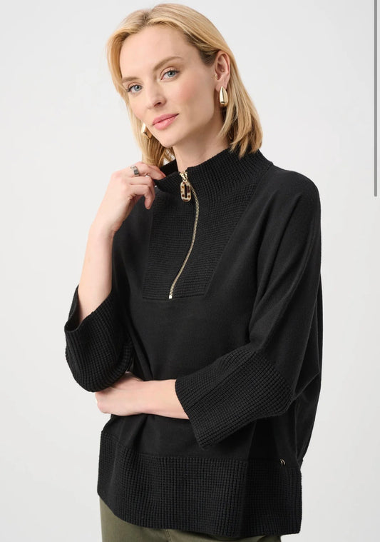 Ribbed Trim Half - Zip Pullover