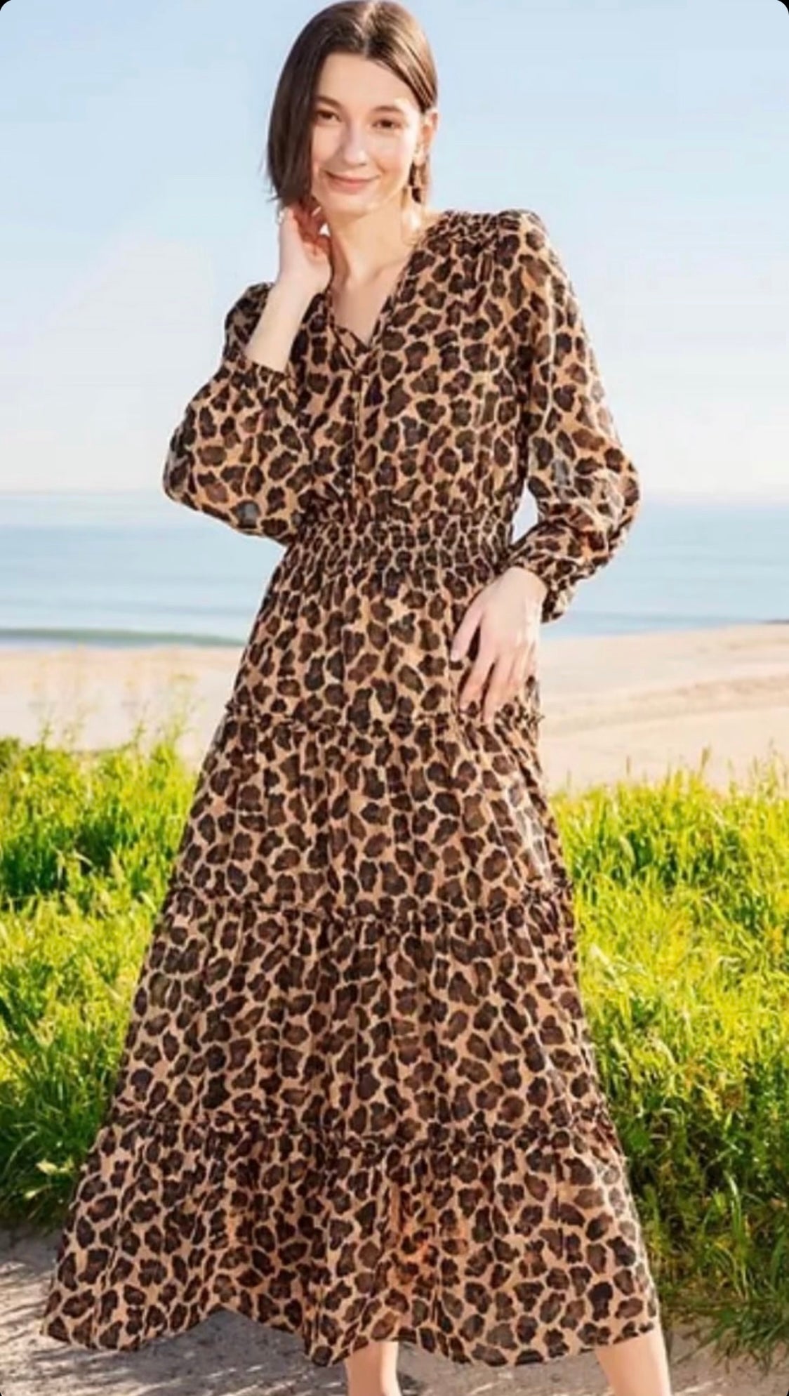 Tiered Maxi Dress - Cheetah