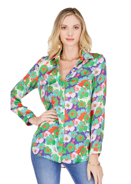 Tunic Shirt - Groovy Blooms