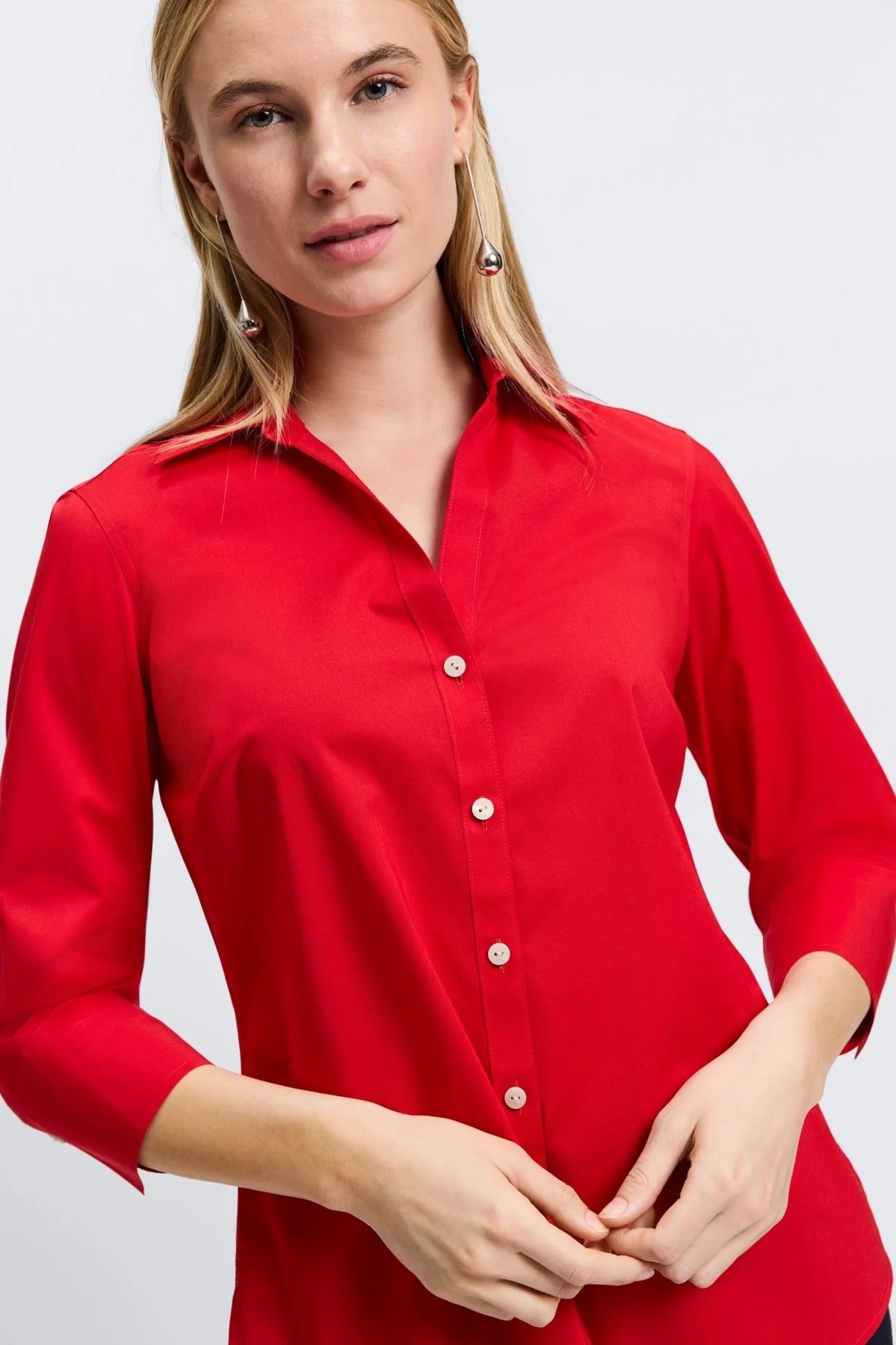 Mary No-Iron Top-Red