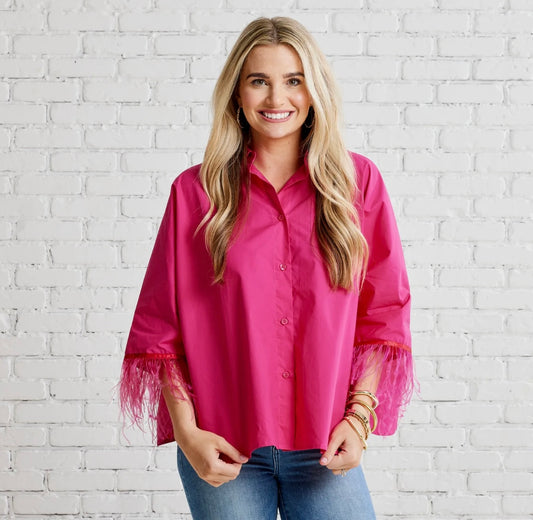 Caryn Lawn Abby Swing Top w Feathers