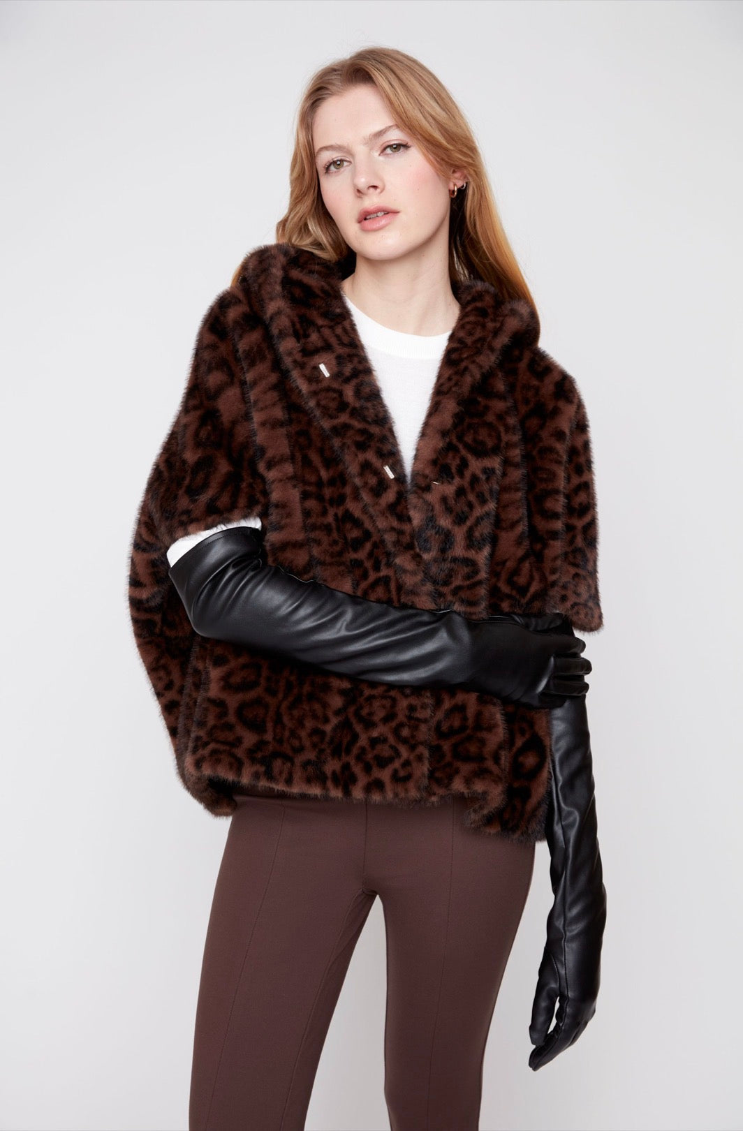 Faux Leopard Poncho