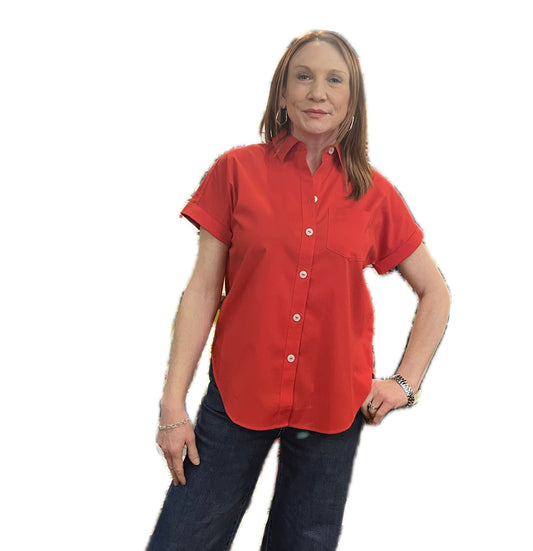 Abigail No-Iron Top-Red