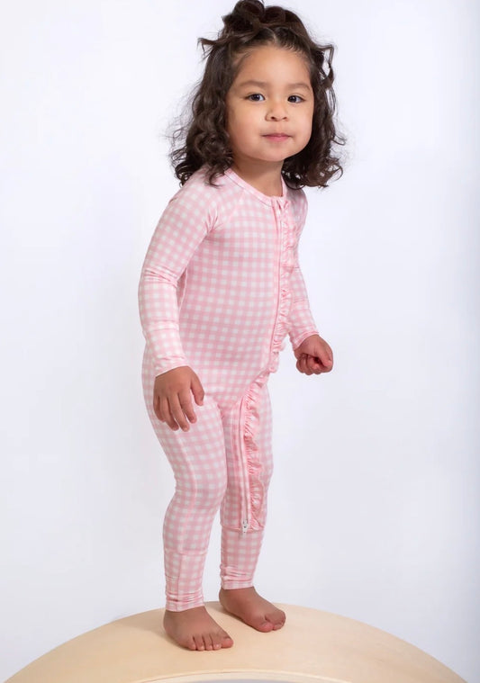 Zip Pjs -Gingham