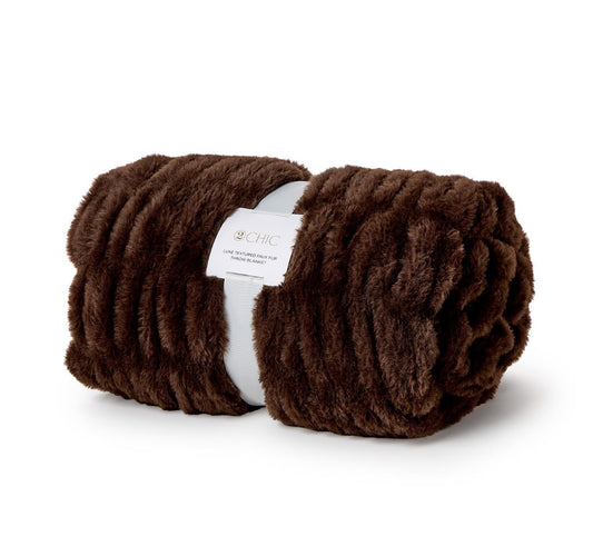 Brown Faux Fur Throw