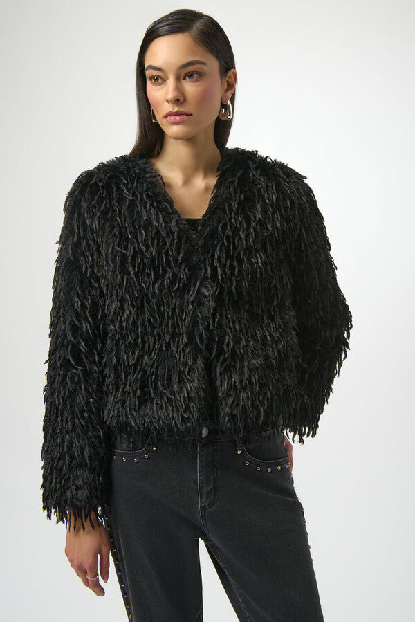 Faux Fur Open Front Jacket