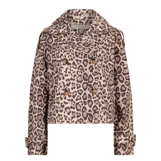 Short Trench Coat-Animal Print
