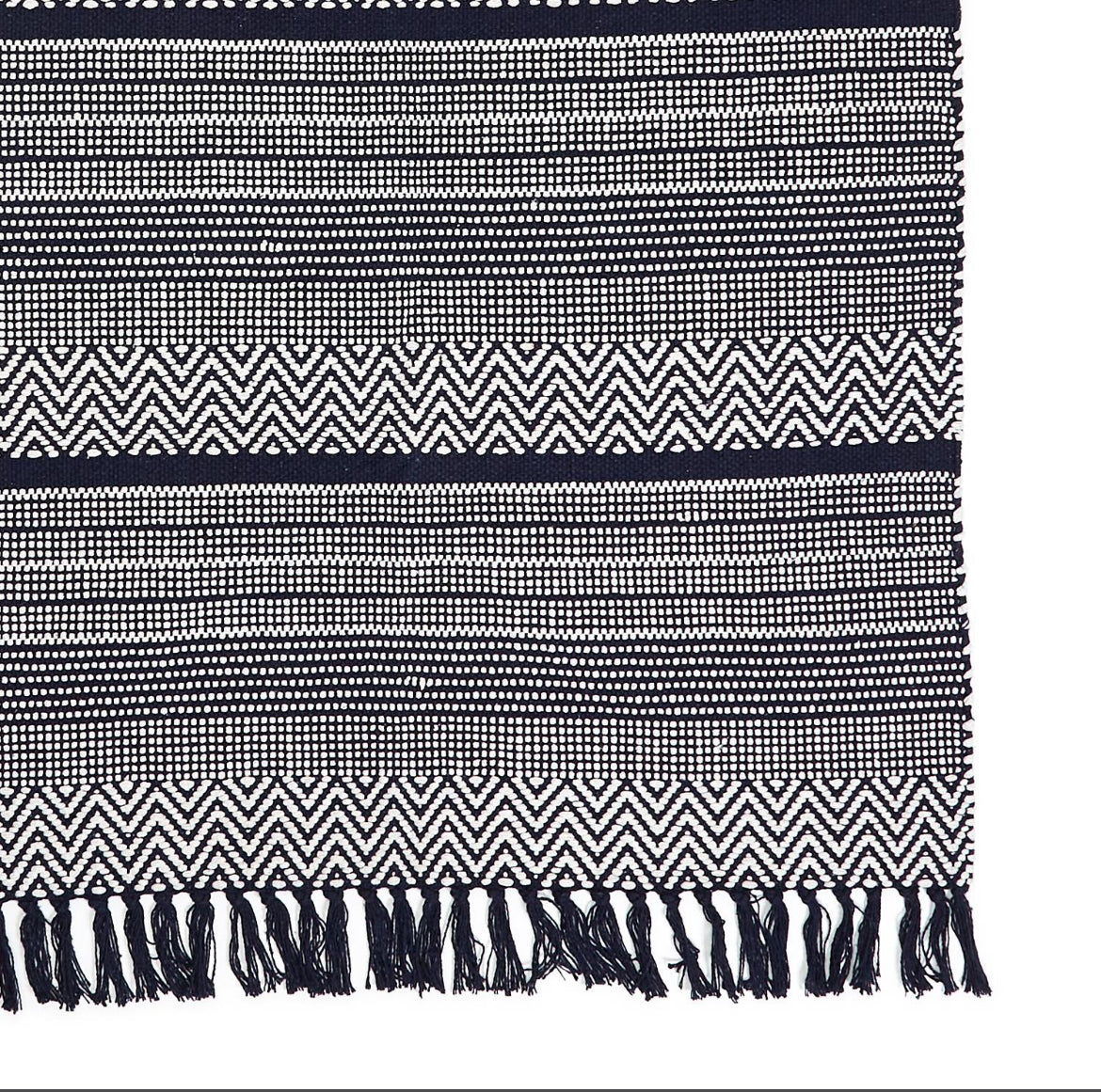 Navy Striped Rug 3’x5’