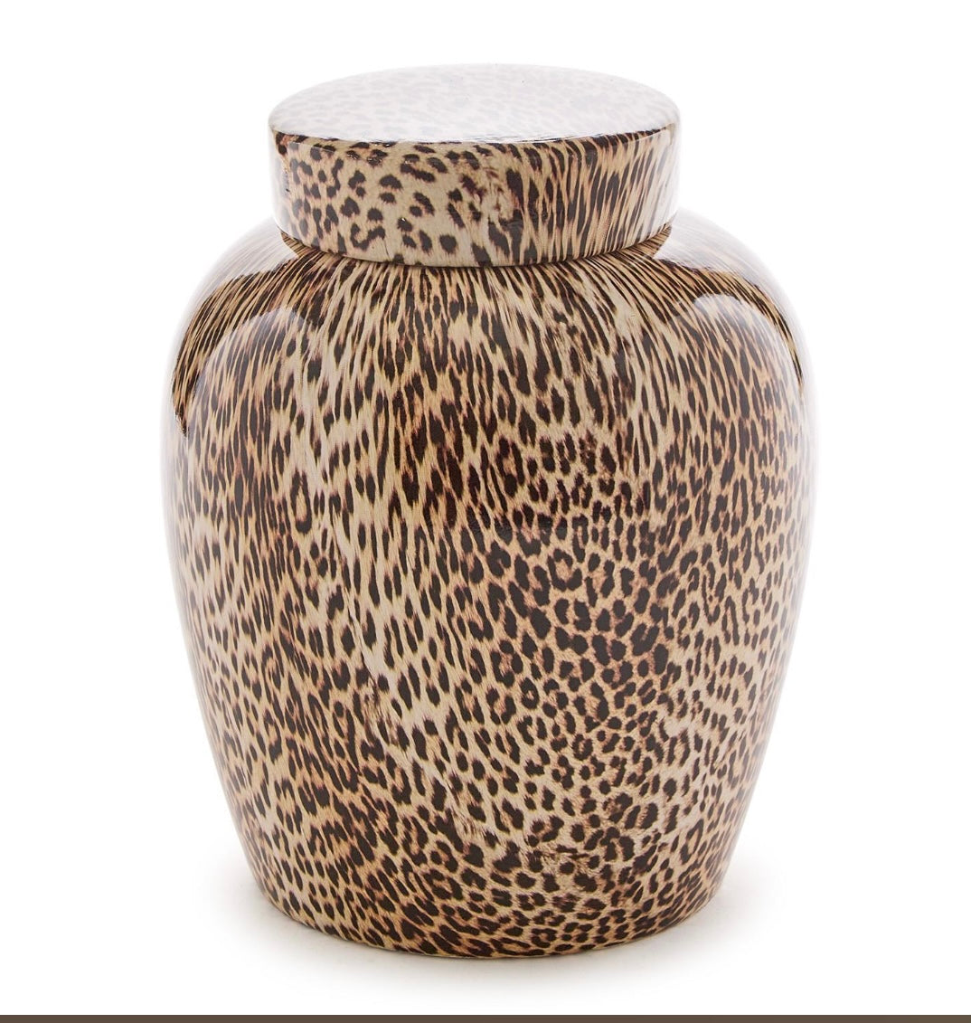 8” Leopard Print Vase
