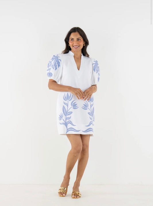 Hampton Mini Dress- Dutch Tile