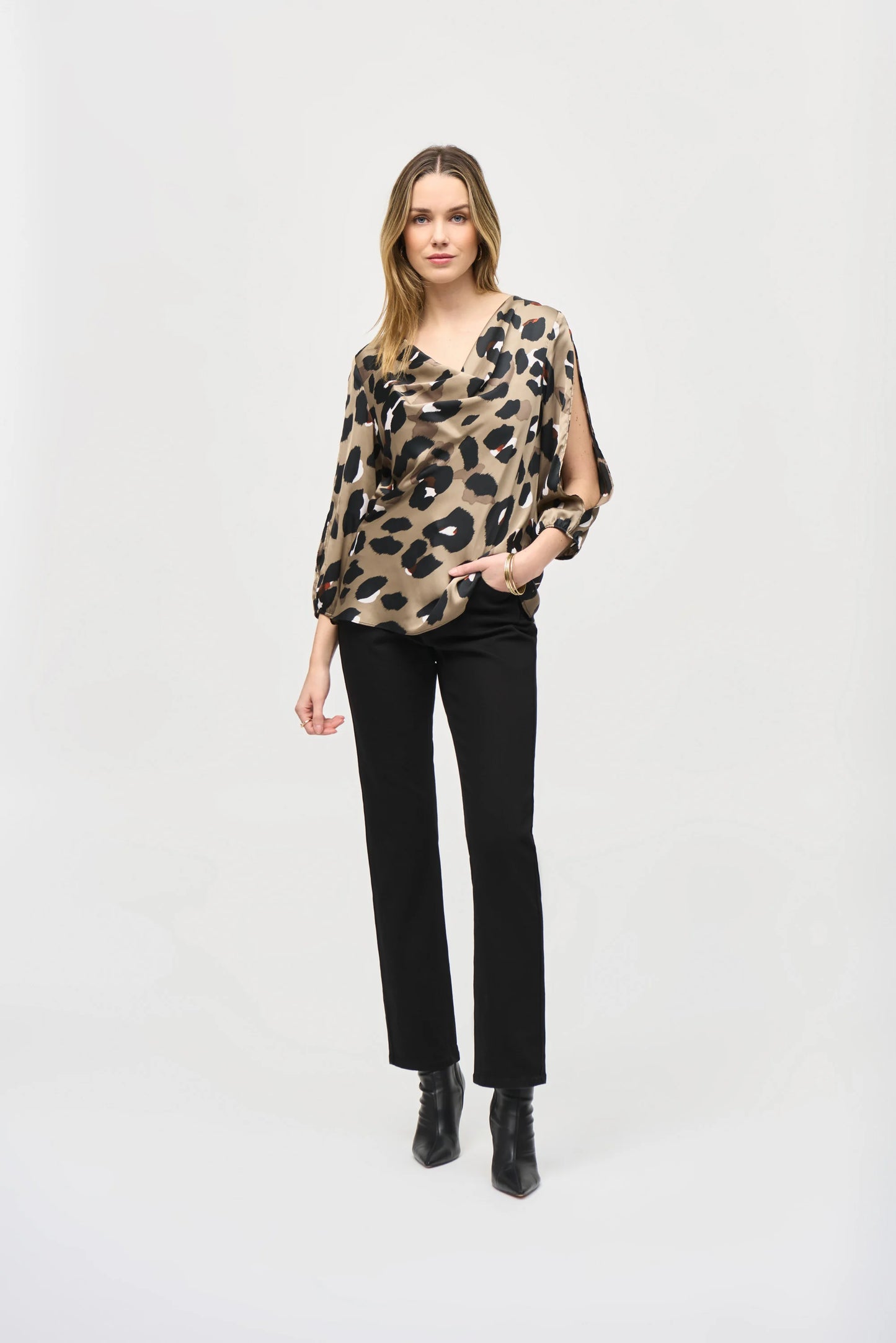 Satin Animal Print Top