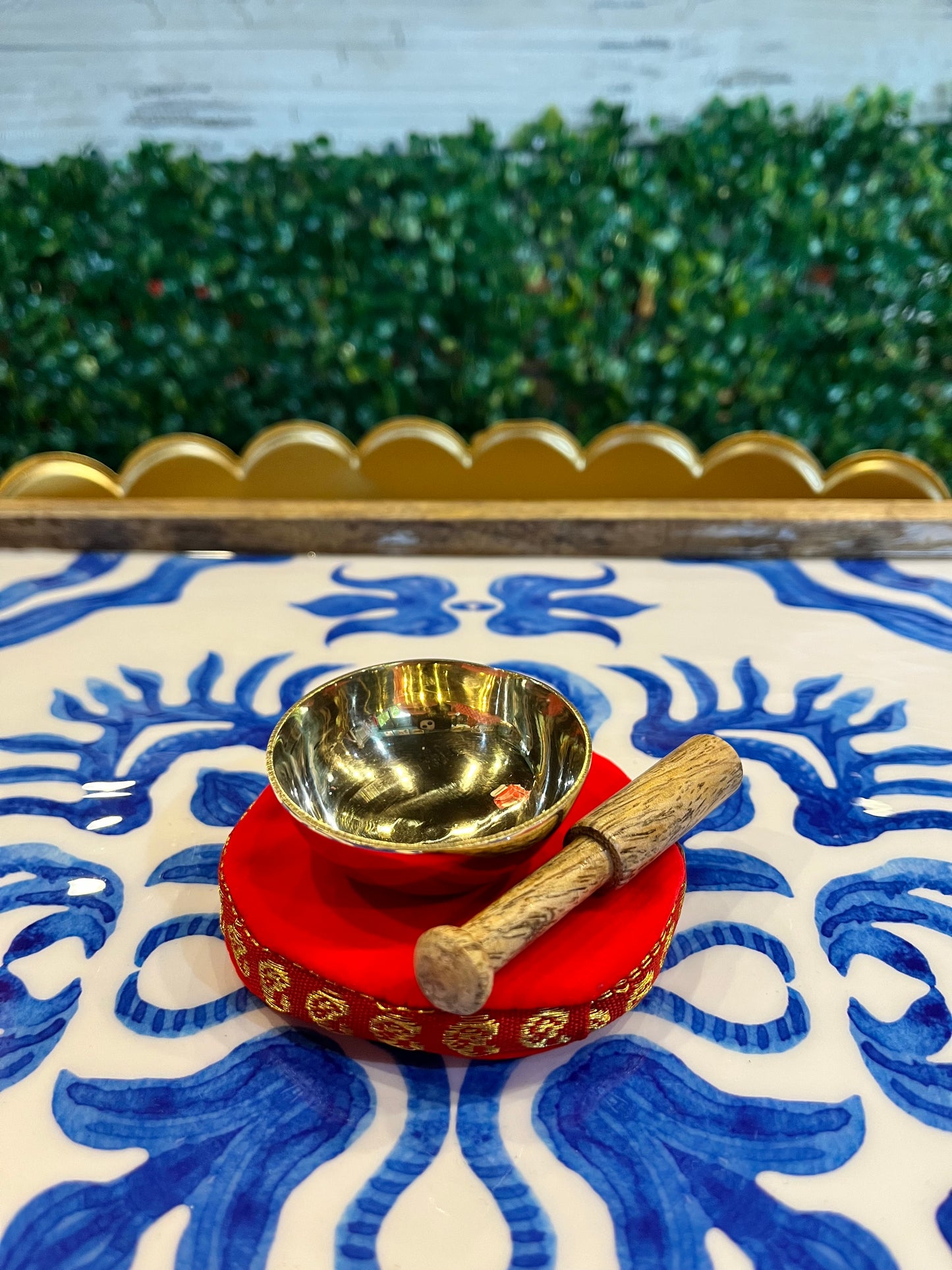 Meditation Bowl with Wood Mallet & Pillow