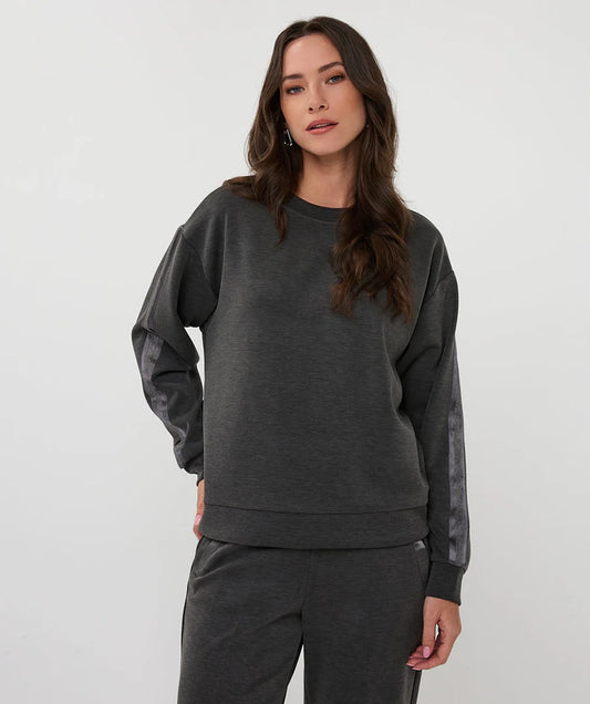Modal Top w Silver Detail-Dark Grey