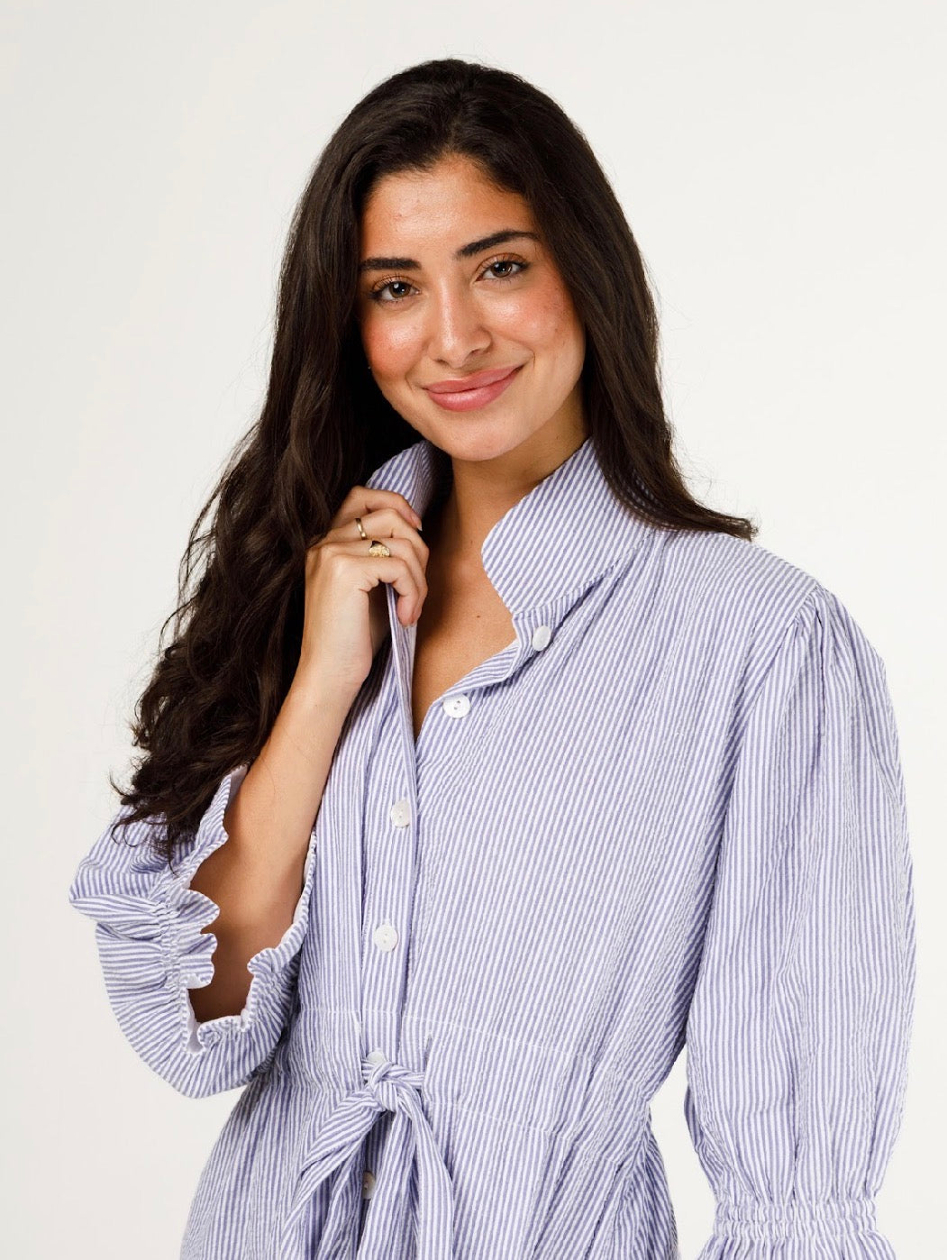 Stella Dress-Blue/White