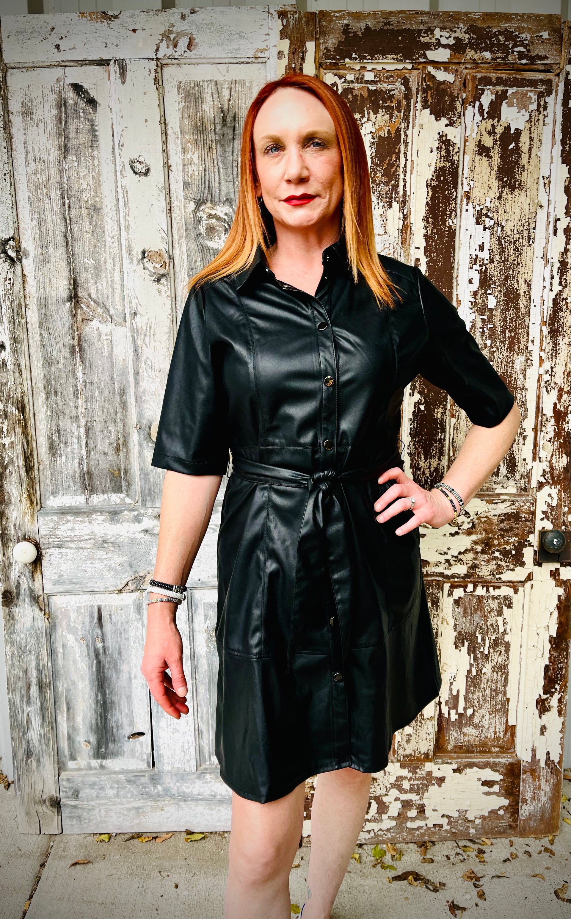 Esqualo Vegan Leather Dress – Darling's Fine Things