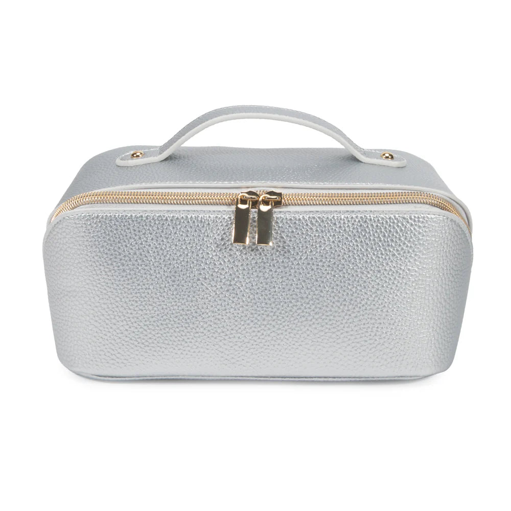 Leah Cosmetic and Jewelry Bag - Silver