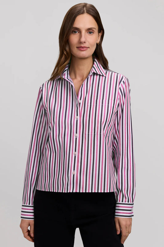 Jodie No Iron Pinpoint Stripe Long Sleeve Shirt