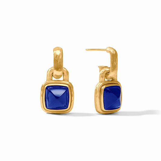 Sahara Hoop and Charm Earring - Sapphire