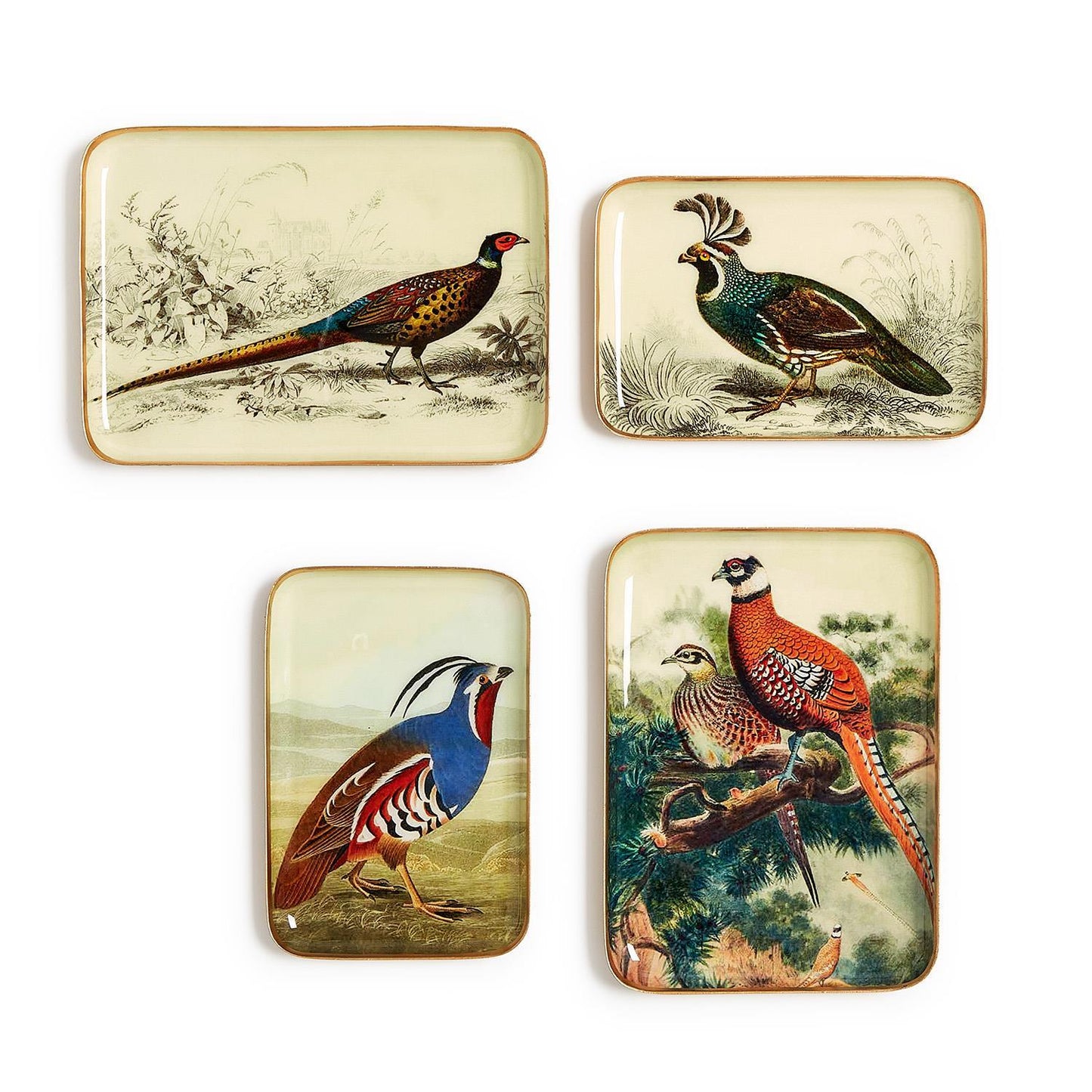 Pheasant Set of 4 Trinket Trays