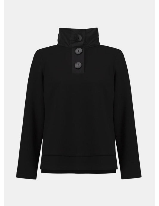 Casual Button Top-Black