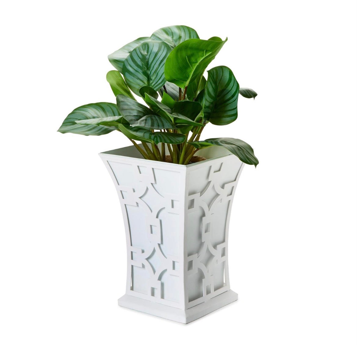 Laser Fretwork Flared Metal Planter
