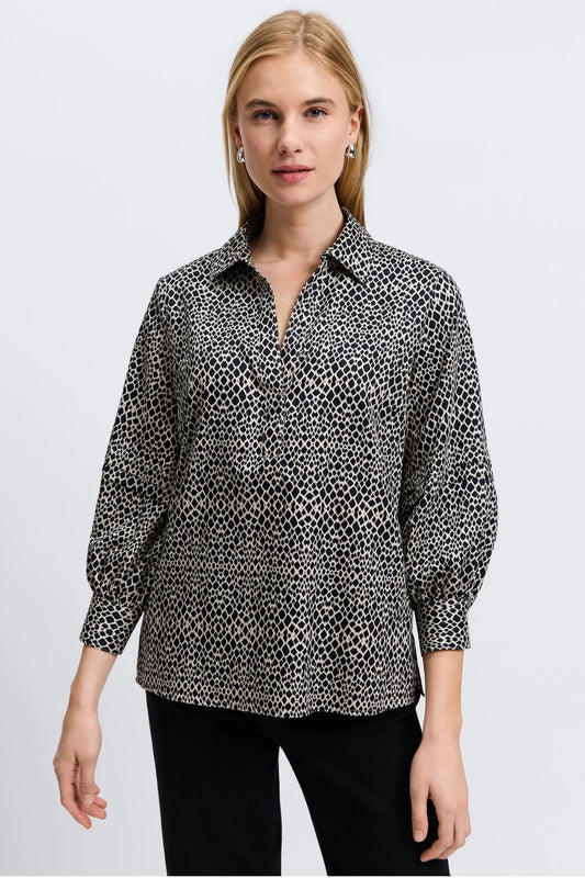Frankie Popover Top-Snakeskin