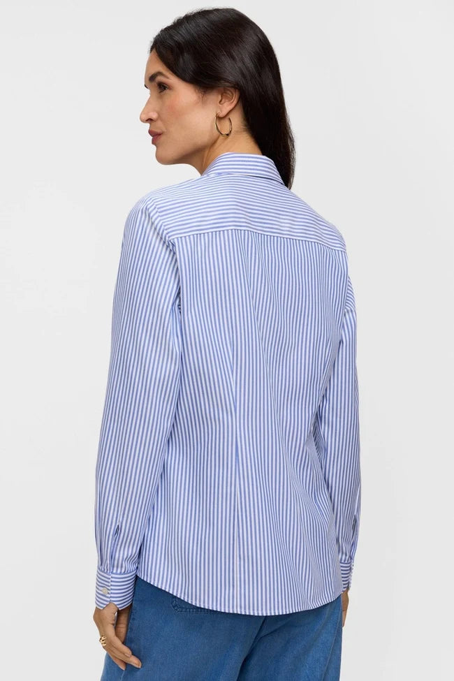 Dianna No Iron Pinpoint Striped Long Sleeve Shirt