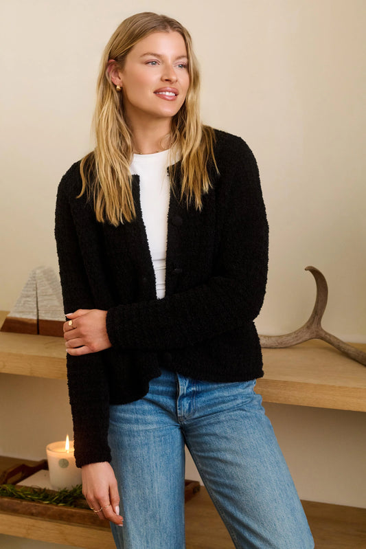 CozyChic Textured Button Front Cardigan