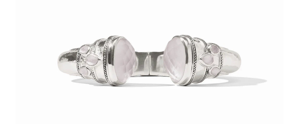 Cannes Demi Cuff-Silver w Iridescent Clear Crystal