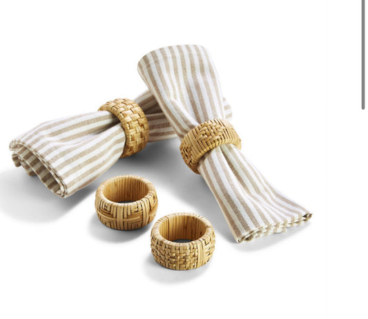 Cane Napkin Rings Set of 4