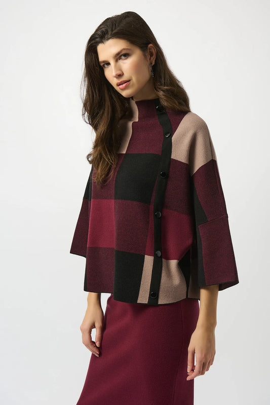 Plaid Sweater Knit Top