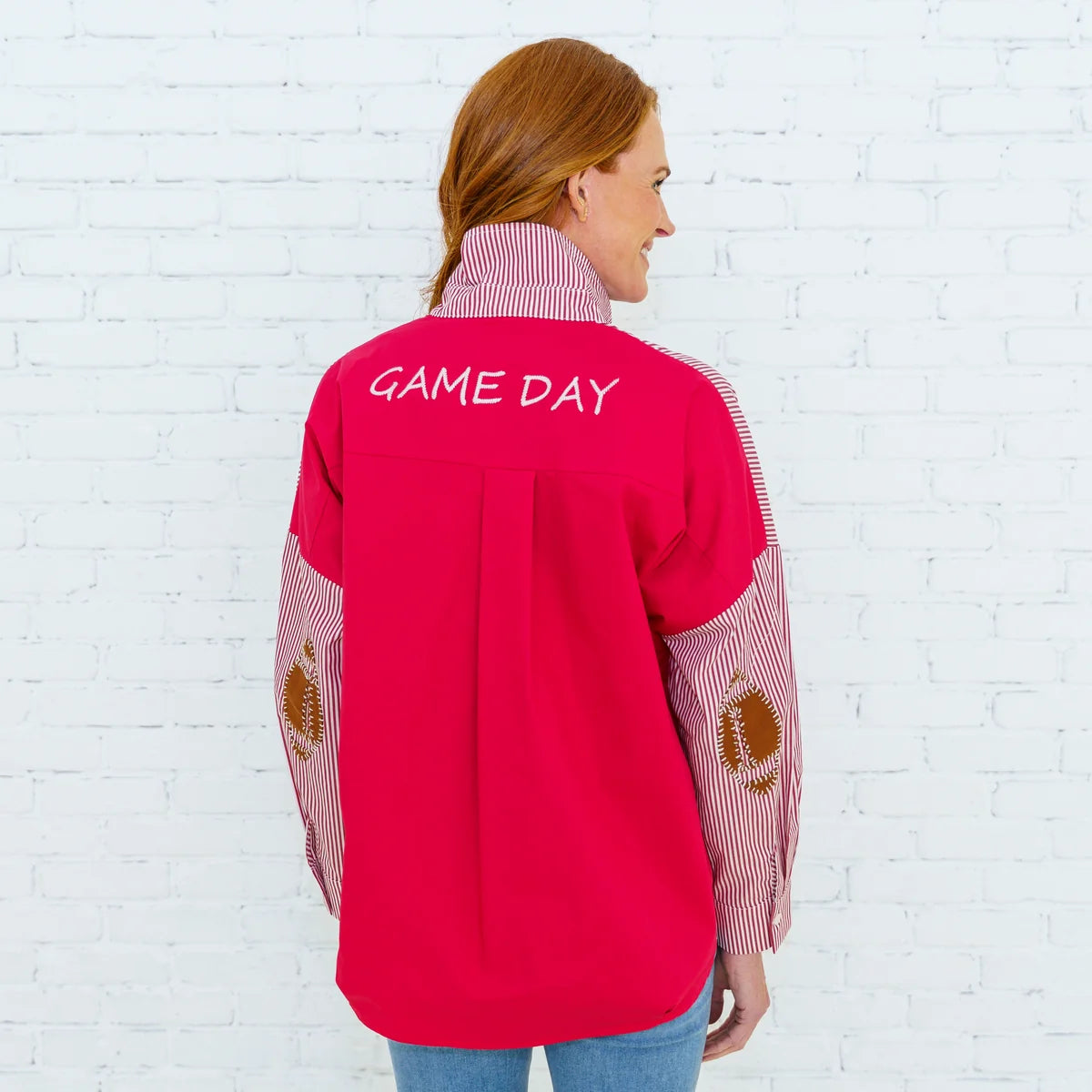 Preppy Football Shirt Red