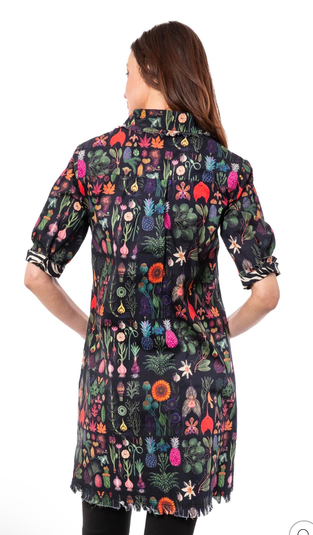Chatham Dress-Black Botanical Print