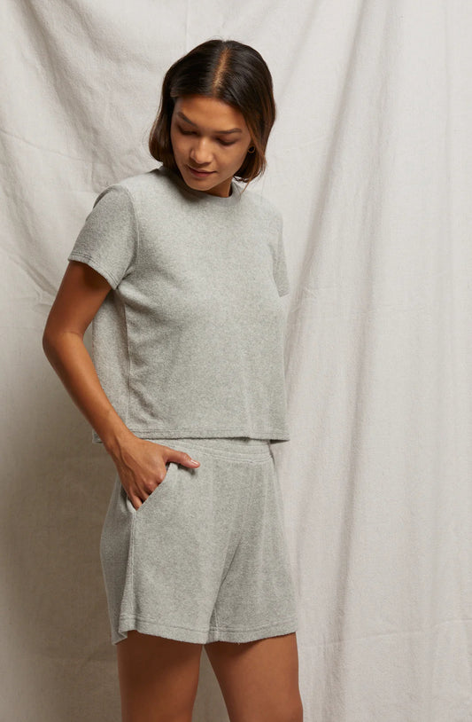 Emily French Terry Sweat Short-Heather Grey