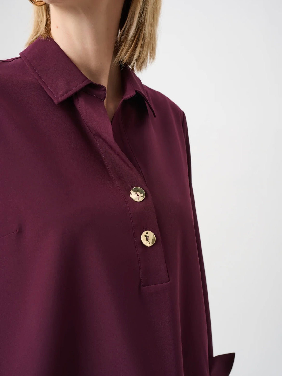 Poplin Button Back Top