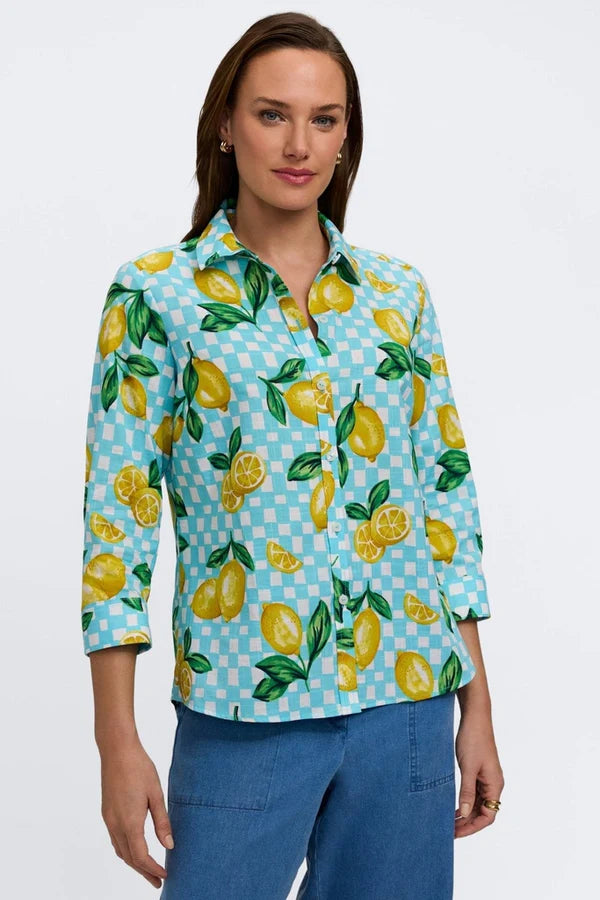 Hampton Riviera 3/4 Sleeve Shirt -Lemon