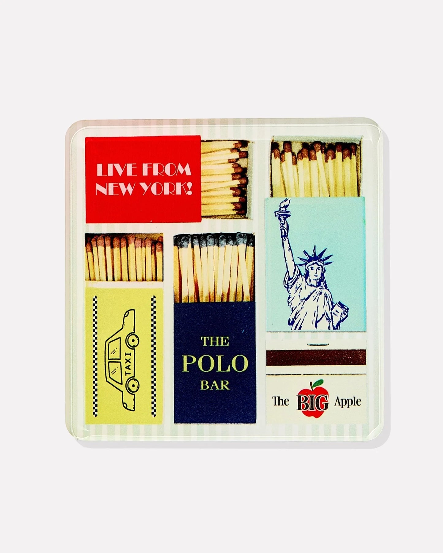 New York Matchbook Coasters-Set of 4