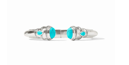Cannes Demi Cuff-Silver with Turquoise
