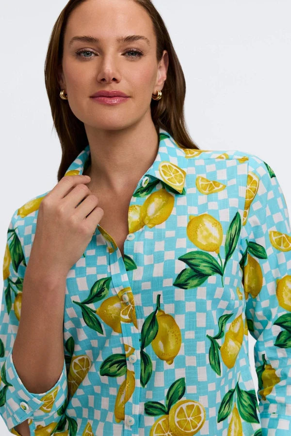 Hampton Riviera 3/4 Sleeve Shirt -Lemon