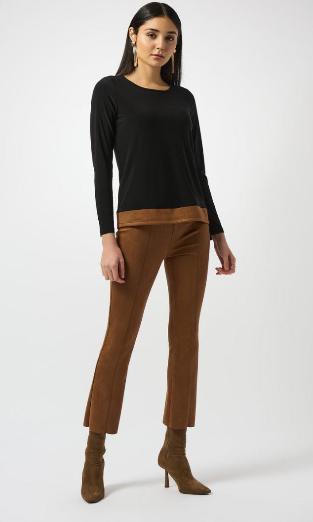 Suede Trim Top