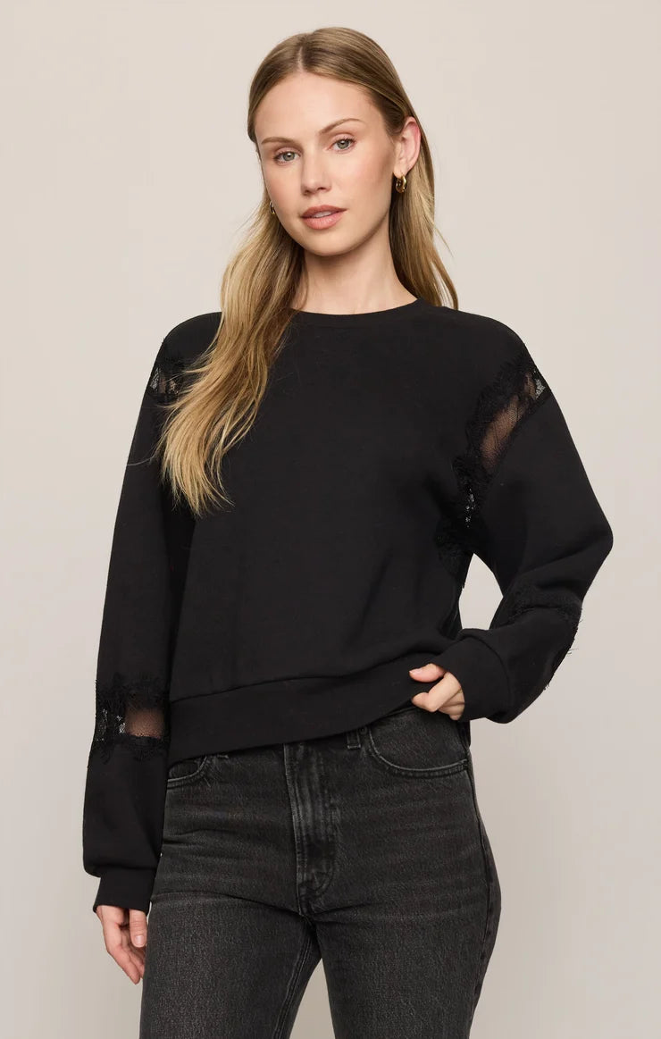 HIDDEN HILLS LACE-TRIM SWEATSHIRT