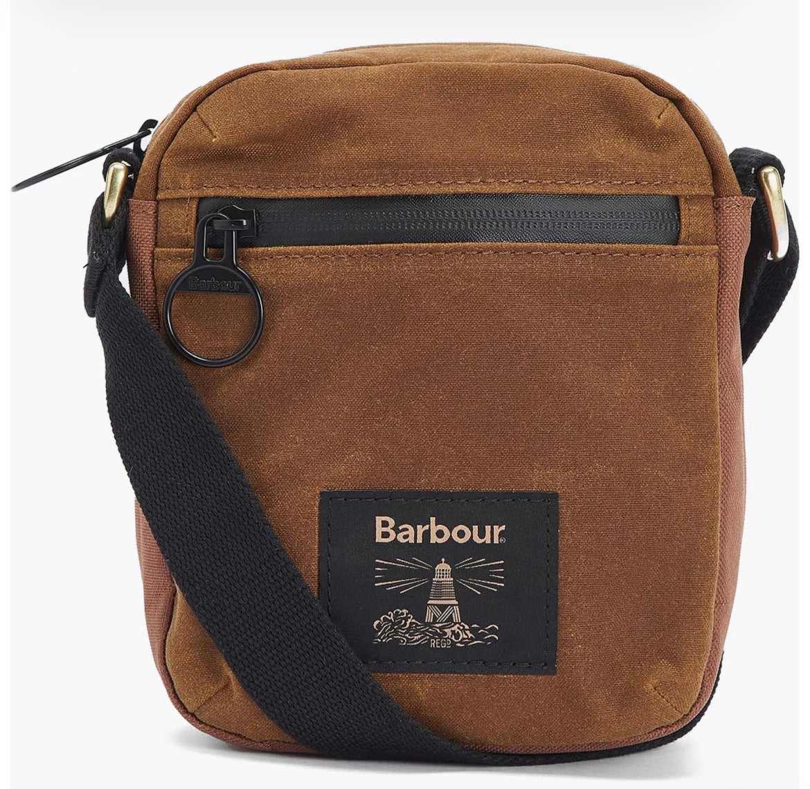 Barbour Field Wax Crossbody Bag-Tan/Black