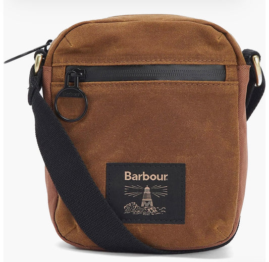 Barbour Field Wax Crossbody Bag-Tan/Black