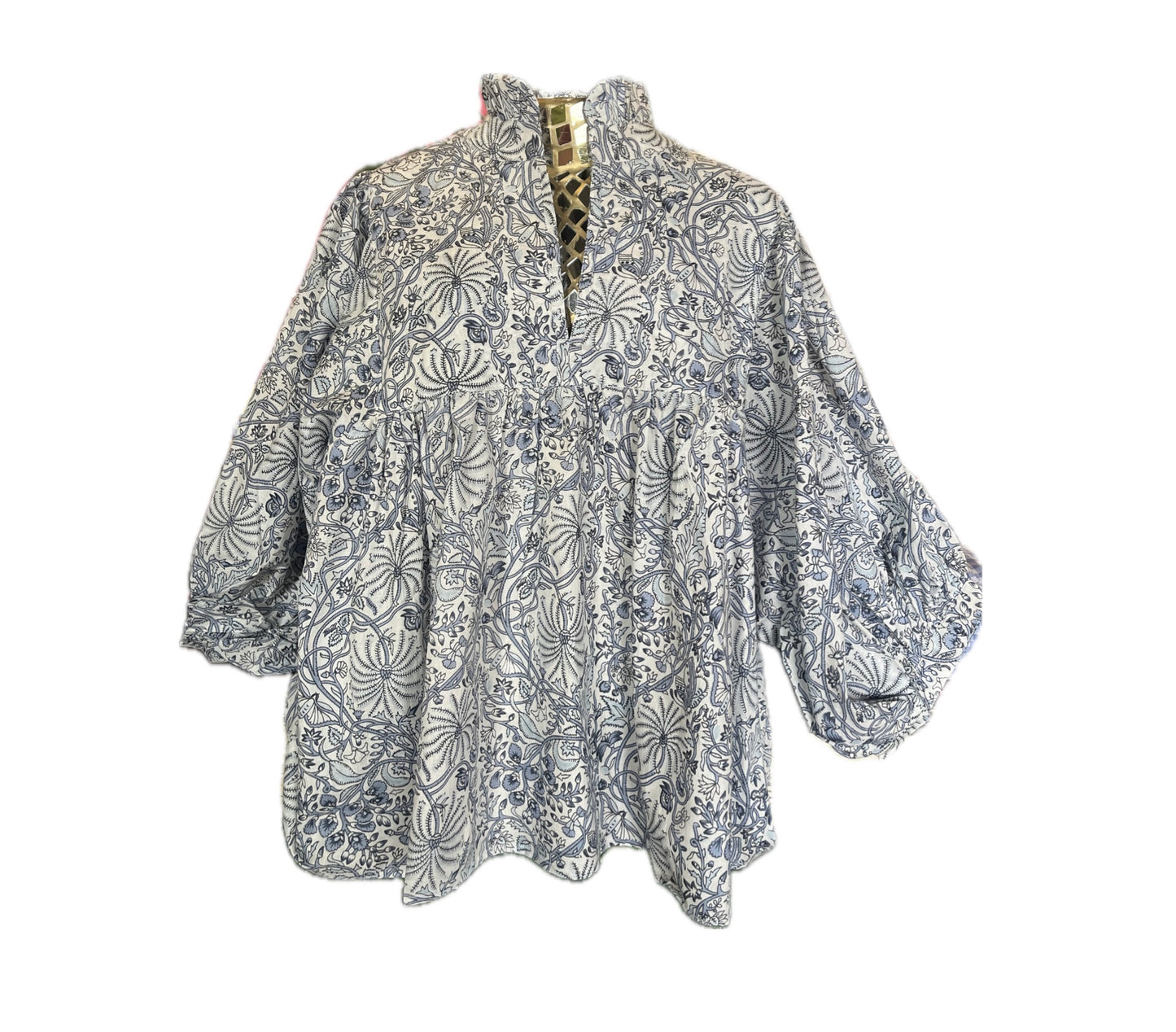 Chloe Top-Blue/Grey