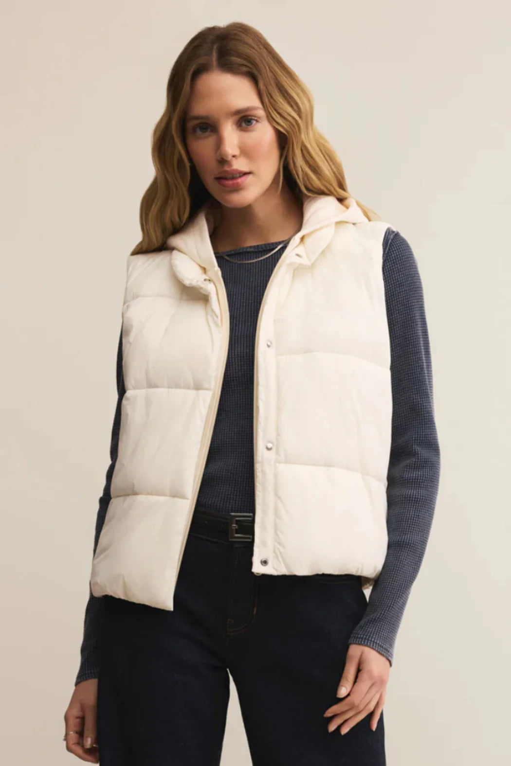 Essential Puffer Vest-Cloud