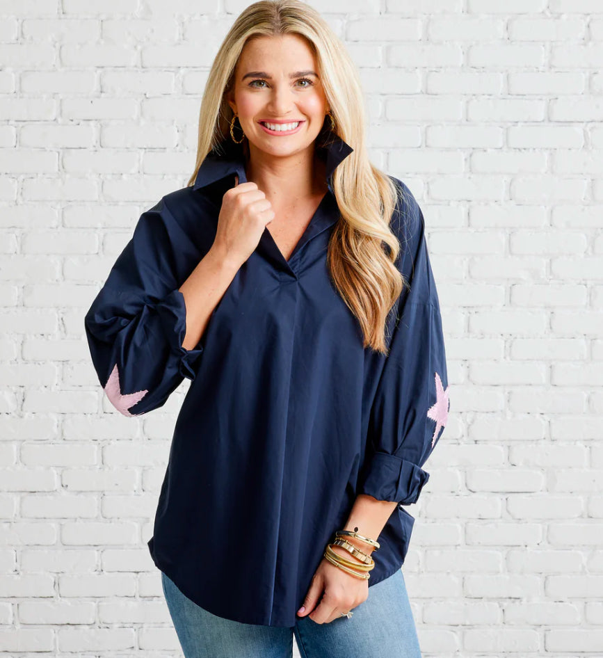 Preppy Star Elbow Top