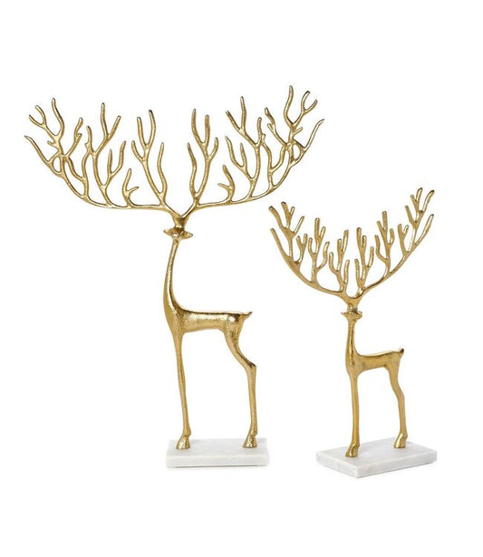 Golden Reindeer Sculpture set