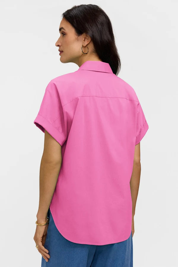 Abigail No Iron Stretch Short Sleeve Shirt-Pink