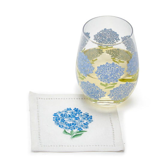 Hydrangea Stemless Wine Glasses