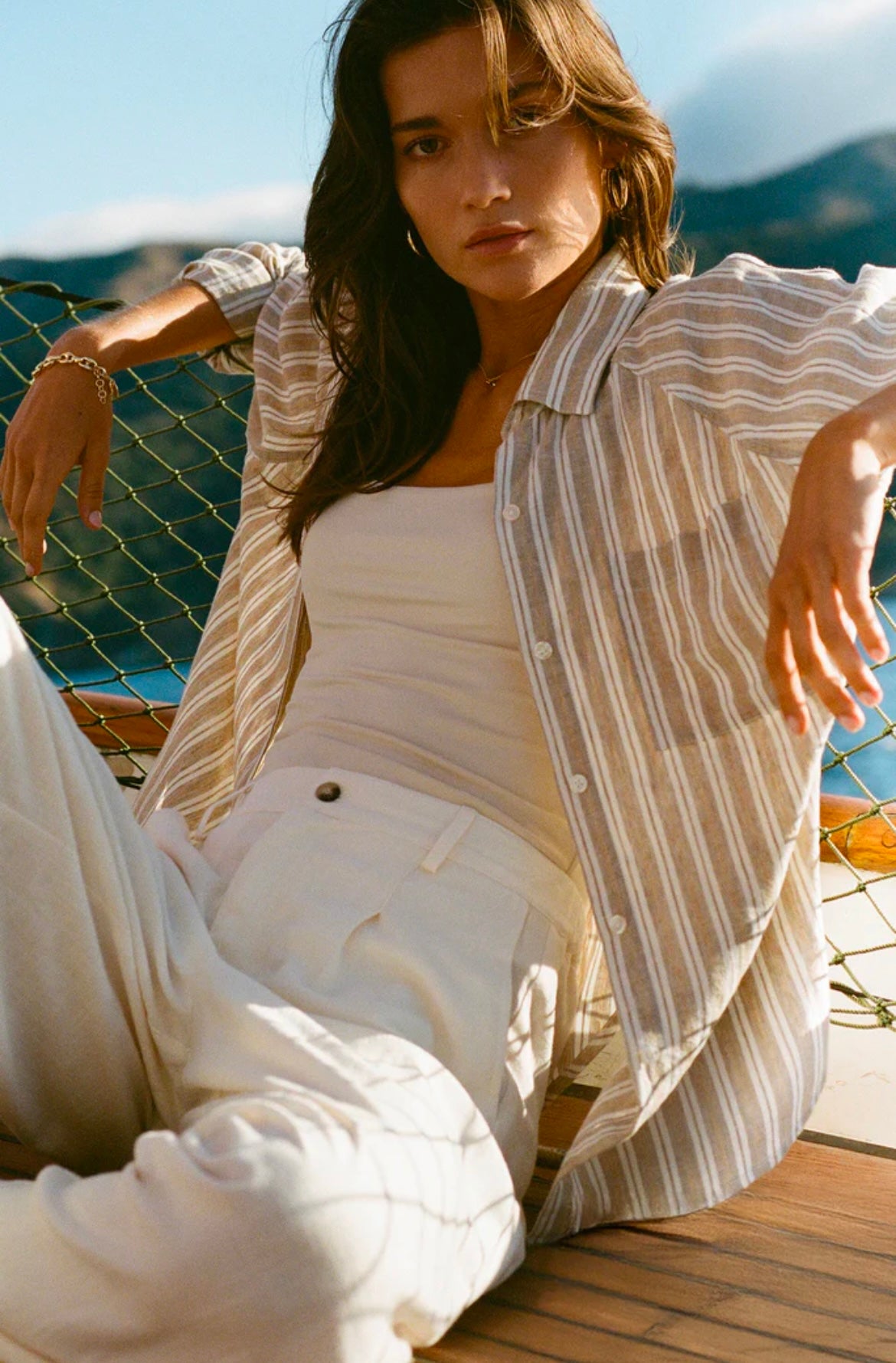 Perfect Linen Striped Top